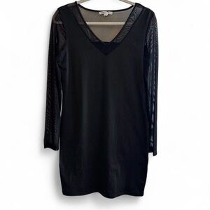 Moral Fiber Black Dress with Sheer Sleeves XL Alternative Goth Grunge